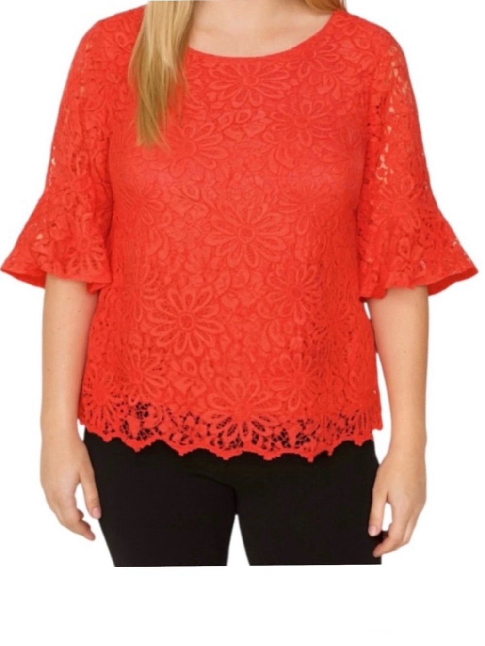Nanette Lepore Spring Fling 3/4 Sleeve Floral Lace Blouse (NWT) (Size: Medium)